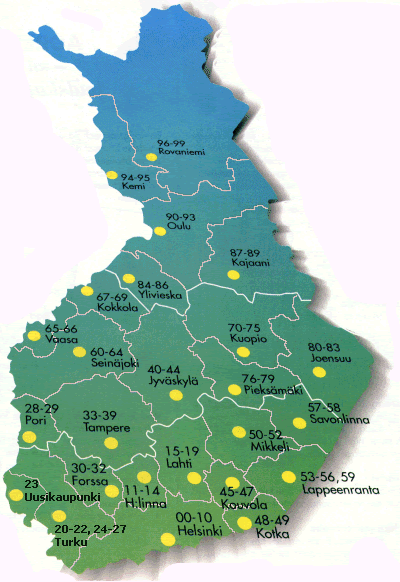 kartta postinumerot Metsäpirtin Ahtiaisten Sukuseura ry kartta postinumerot