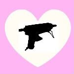 A girl and a glue gun