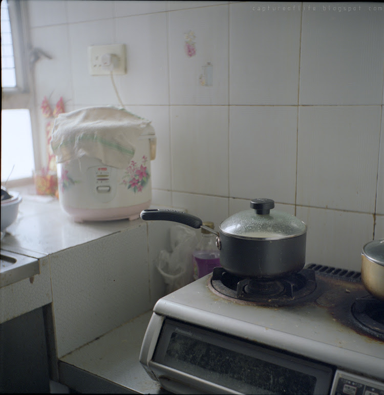 the kitchen