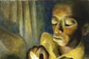This undated handout image provided by the Smithsonian's National Museum of African Art and part of their collection, shows an oil on canvas work by Gerard Sekoto, entitled Boy and the Candle. The Smithsonian’s National Museum of African Art says Monday that the entire William H. and Camille O. Cosby Collection will go on view in November in an exhibit juxtaposing African-American art with African art. (AP Photo/Smithsonian Institution)
