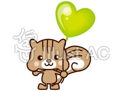 風船を持った動物 アニマル りす のイラスト 無料イラスト素材 Mdesign211