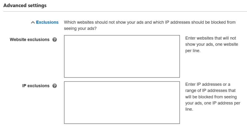 Screenshot of partner exclusion report