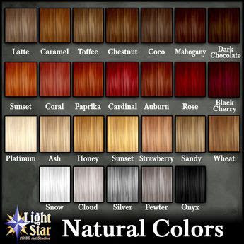 The website includes a chart of 47 preference hair dye colors as of 2016, ranging f. pin on hair