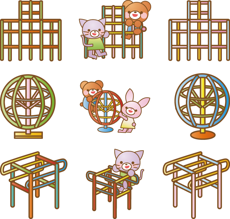 フリーイラスト 9種類のジャングルジムのセットでアハ体験 Gahag 著作権フリー写真 イラスト素材集