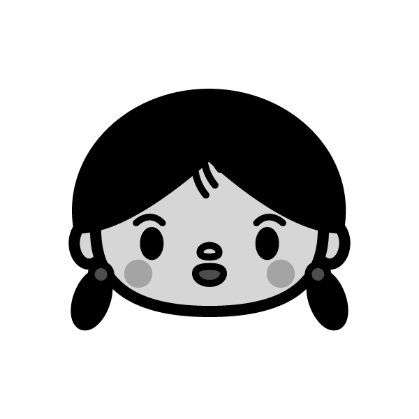 モノクロでかわいい女の子の無料イラスト 商用フリー オイデ43