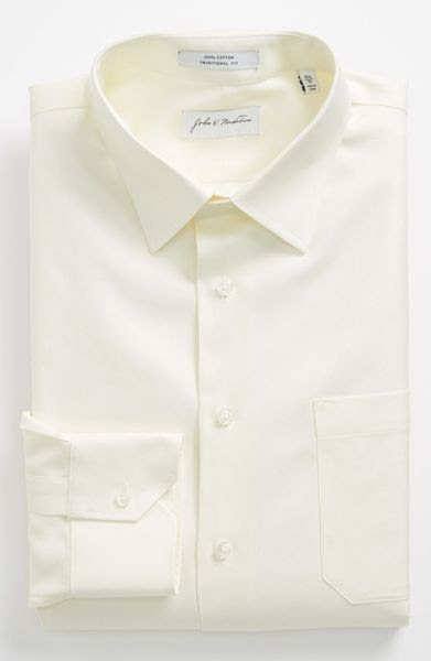 ... NordstromÂ® Traditional Fit Dress Shirt in White for Men (Ecru