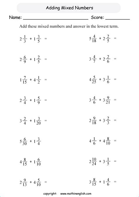  mixed math worksheet 1st grade