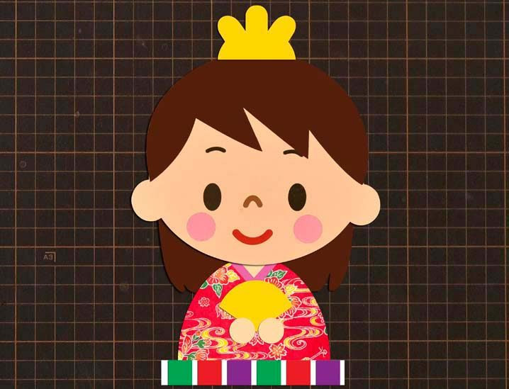 無料ダウンロード型紙で ひなまつり おひな様 の壁面飾りを作ってみた 保育園 幼稚園 介護施設 壁面装飾 製作 春 雛祭り お雛様 ３月 壁面飾り型紙工房