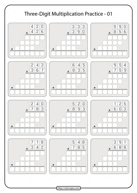 Those that involve multiplying with 10, 100 and . printable 5th grade multiplication worksheet 01