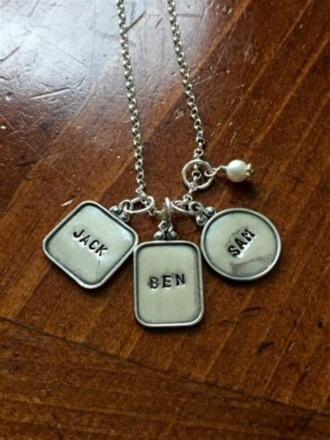 There may be abrasion and/or small nicks to gemstones. Mothers Three Name Necklace Mom of 3 | kandsimpressions