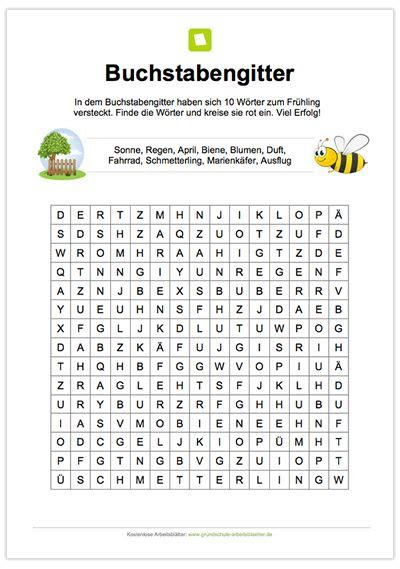 Knobelspass garantiert mit den kostenlosen buchstabengittern. Ein kostenloses RÃ¤tsel mit einem Buchstabengitter, in dem