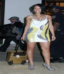 Rihanna tight dress, high heels