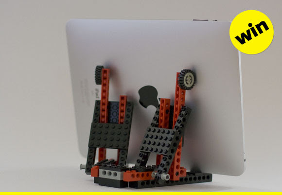 It's an iPad stand with Legos!
