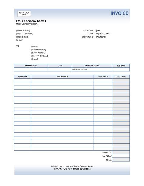  service invoice template excel invoice example