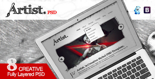 Artist Sketch PSD Template - Creative PSD Templates