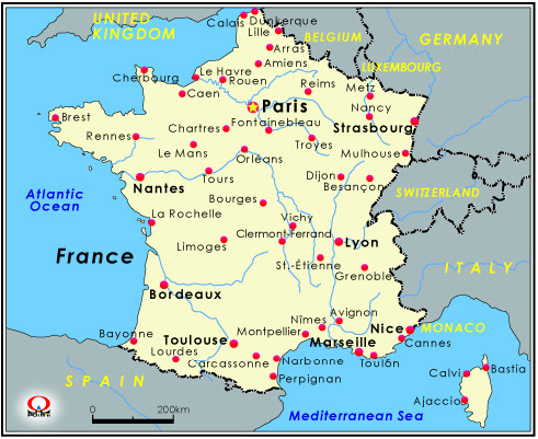 フランス地図 Map Of France