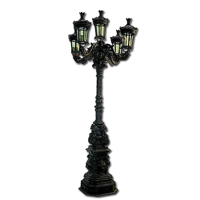 Pair of Rare 10'H Cast Iron 5-Lamp Street Lights For Sale ...