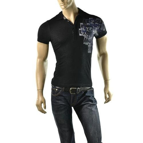 Armani Exchange Polo Shirt Mens A|X Logo Slubby