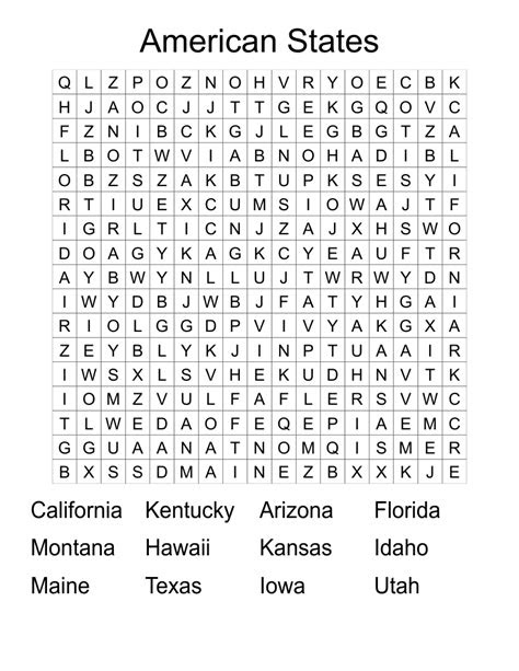  american states word search wordmint