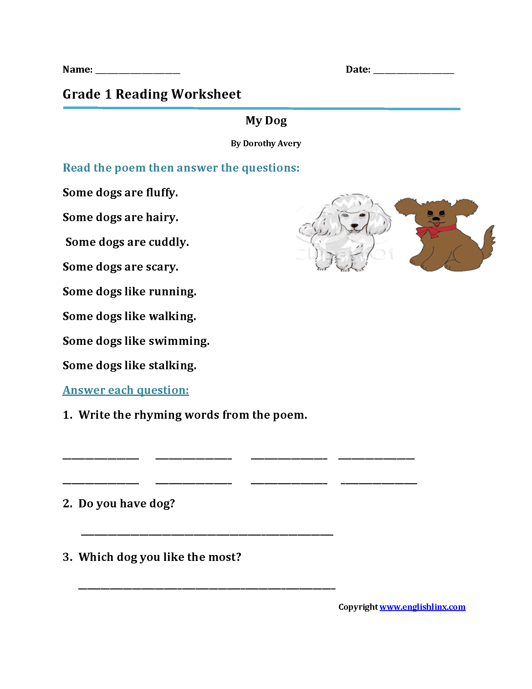 Reading Worksheets