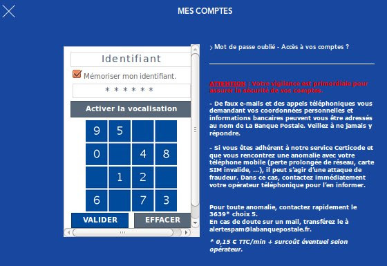 compte sur la poste en 3 lettres