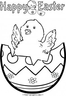 Printable easter chick egg decorating coloring pages - Free Printable ...