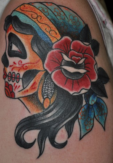 day of the dead skull tattoos. hair day-of-the-dead-tattoos-for-girls day of the dead tattoos girls. Day of