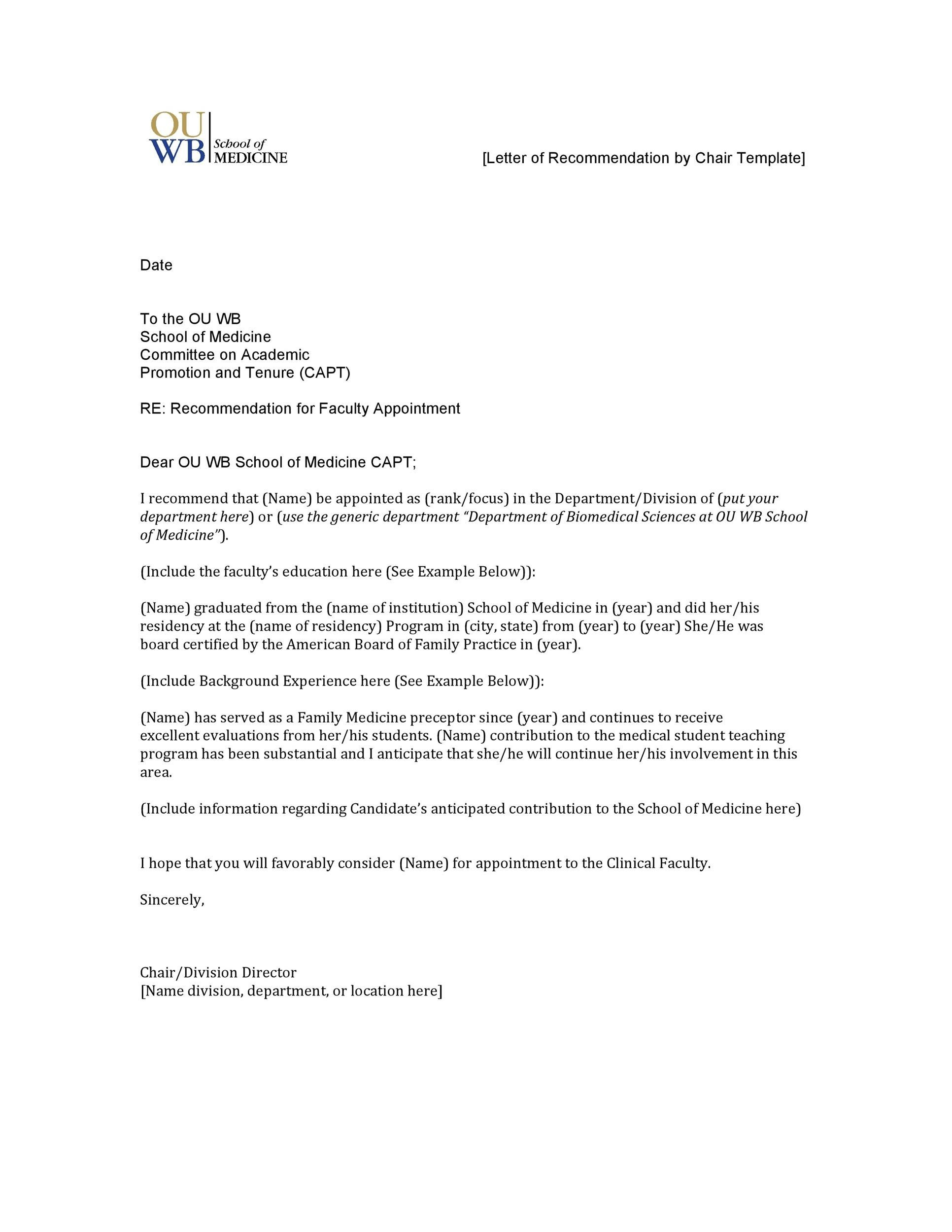 Recommendation letter