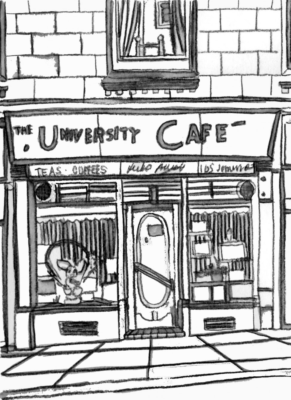 Download Uni Cafe Colouring Sheet | Buildings | TheColouringBook.org
