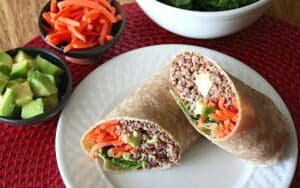 Asian flavored quinoa wraps