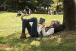 Woman in Park Venue 10 Pro 5000 Series Tablet