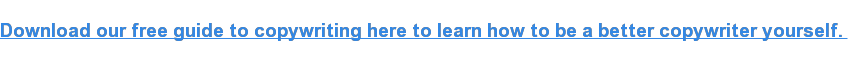 Download our free guide to copywriting here to learn how to be a better copywriter yourself. 