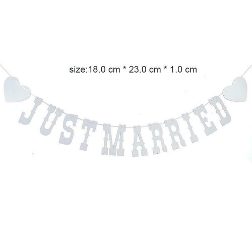 JUST MARRIED Vintage Hessian Banner Wedding Bunting Party Decor B8G9