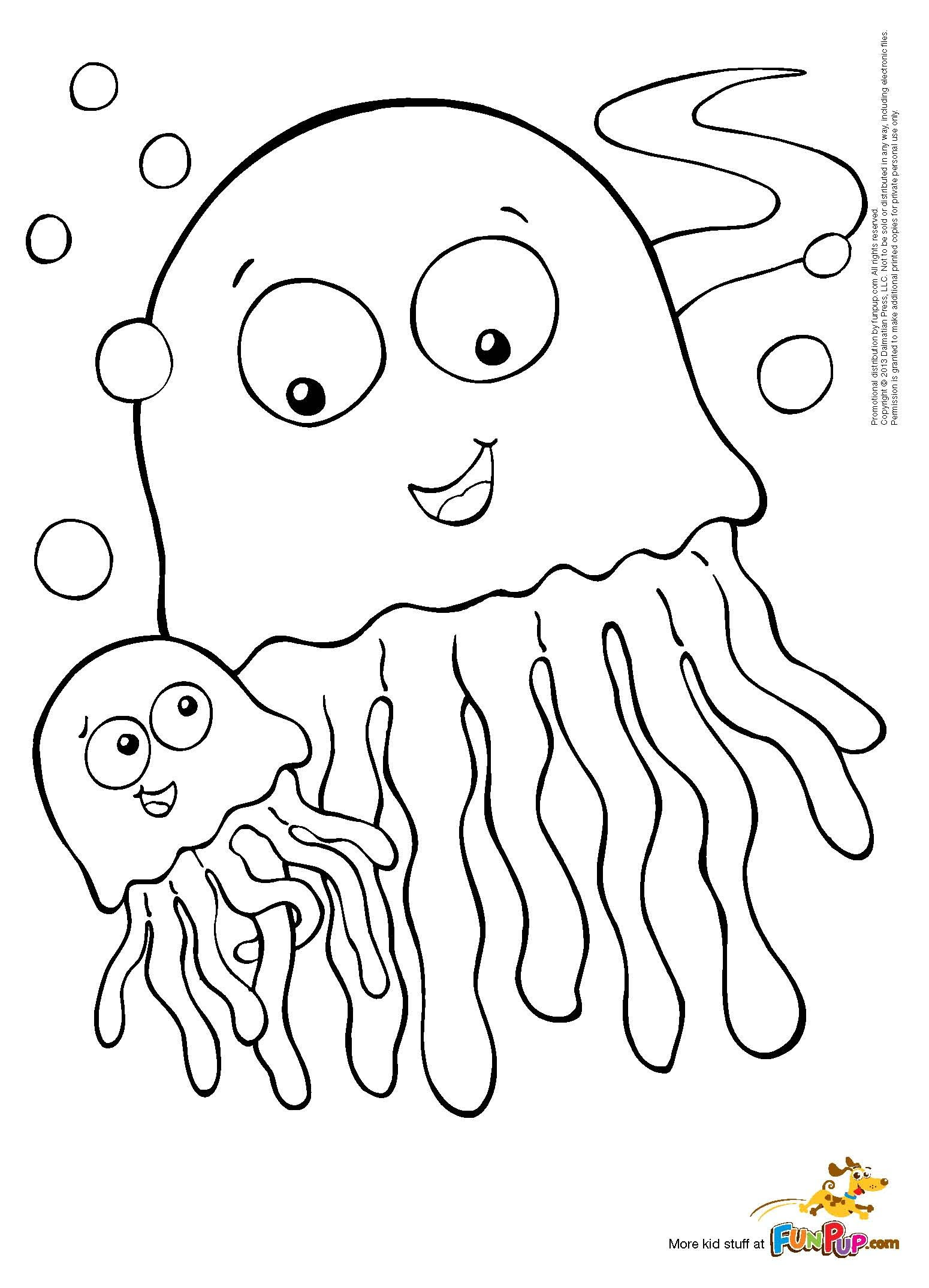 Jellyfish coloring pages to download and print for free