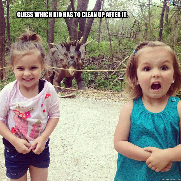 Guess Which Kid Has To Clean Up After It Dino And Kids Quickmeme With tenor, maker of gif keyboard, add popular funny memes animated gifs to your conversations.