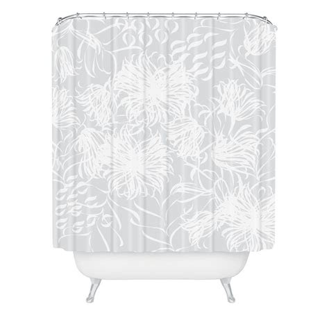 Cynthia rowley fabric shower curtain teal green white paisley medallion . Vy La Calm Breezy Grey Shower Curtain | DENY Designs Home