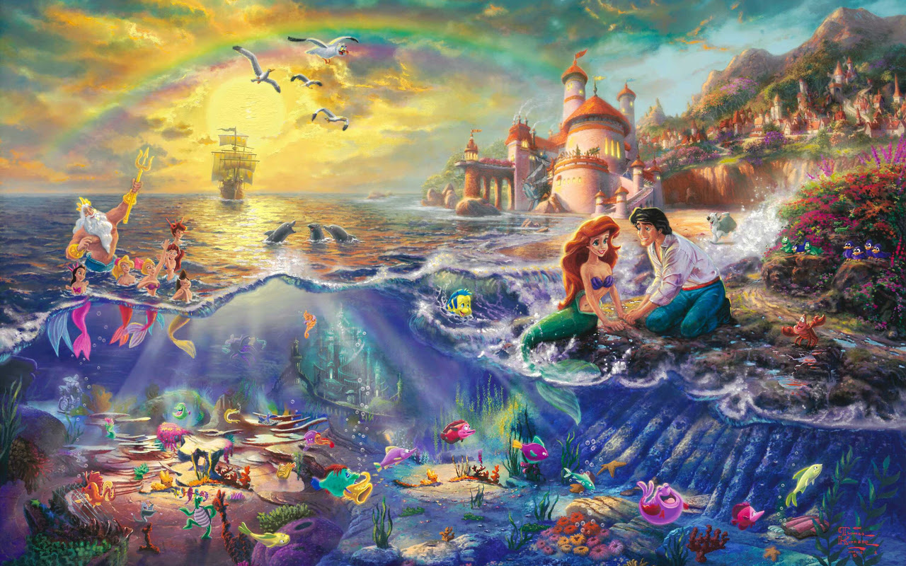 Thomas Kinkade Disney Dreams The Little Mermaid ディズニープリンセス 壁紙 ファンポップ