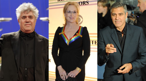 George Clooney, Brad Pitt, , Meryl Streep, Pedro Almodóvar, Globos de Oro,  Globos de Oro 2012