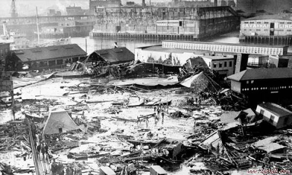 “Trận lụt mật mía“ xảy ra ở Boston, Mỹ năm 1919 khiến 21 người chết và 150 người bị thương. Ảnh: AP.