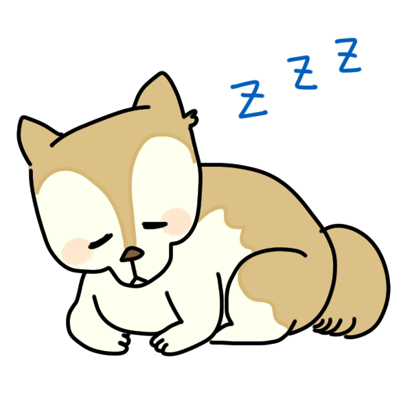 寝る犬のイラスト かわいいフリー素材が無料のイラストレイン