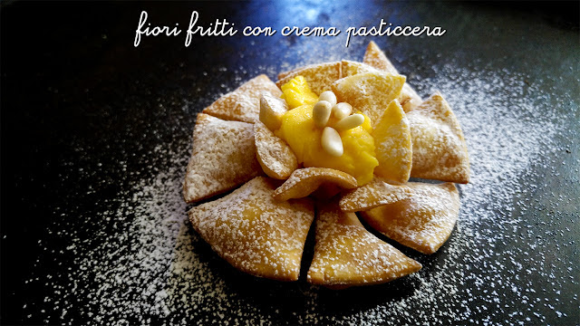 Fiori fritti con crema pasticcera