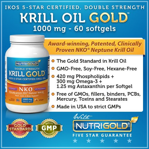 Nutrigold Krill Gold - Neptune Krill Oil (Double Strength NKO), 1000 mg, 60 softgels
