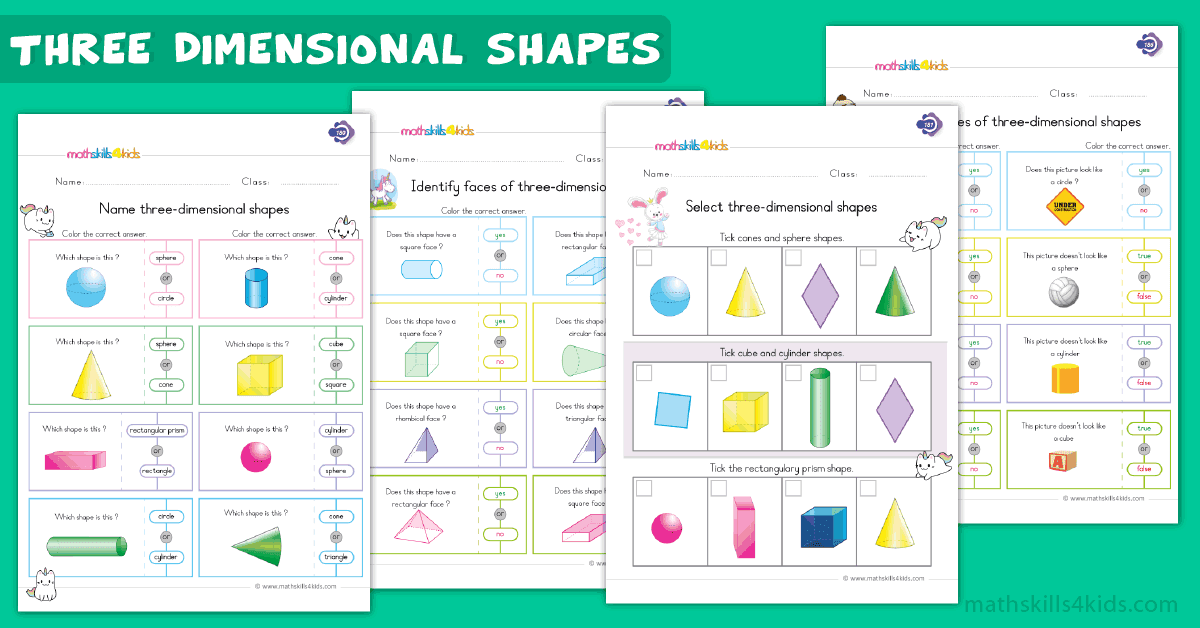 3D Shapes Worksheets for Grade 1 | 1st Grade Solids Figures ...