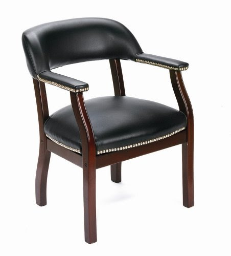 Christmas Boss Captain's Guest Arm Chair Without Casters, Black Vinyl Deals