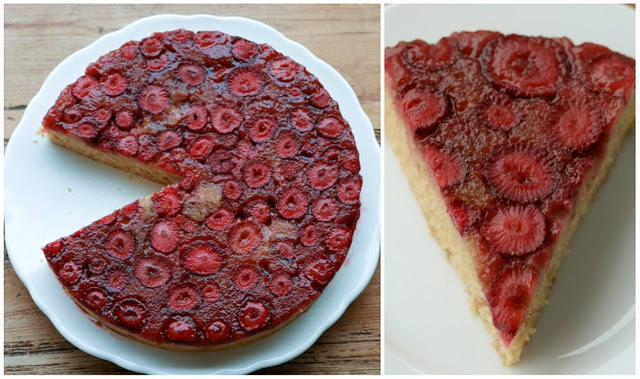 Strawberry Upside-Down Cake collage 2