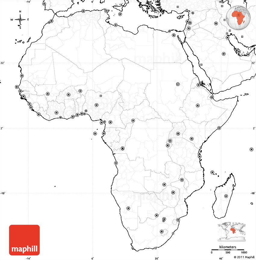 Blank Simple Map of Africa, no labels
