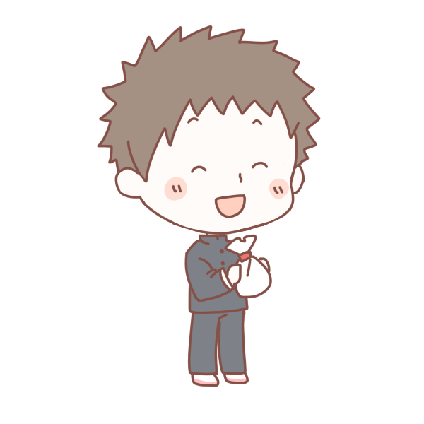 プレゼントを受け取った男子生徒のイラスト かわいいフリー素材が無料のイラストレイン