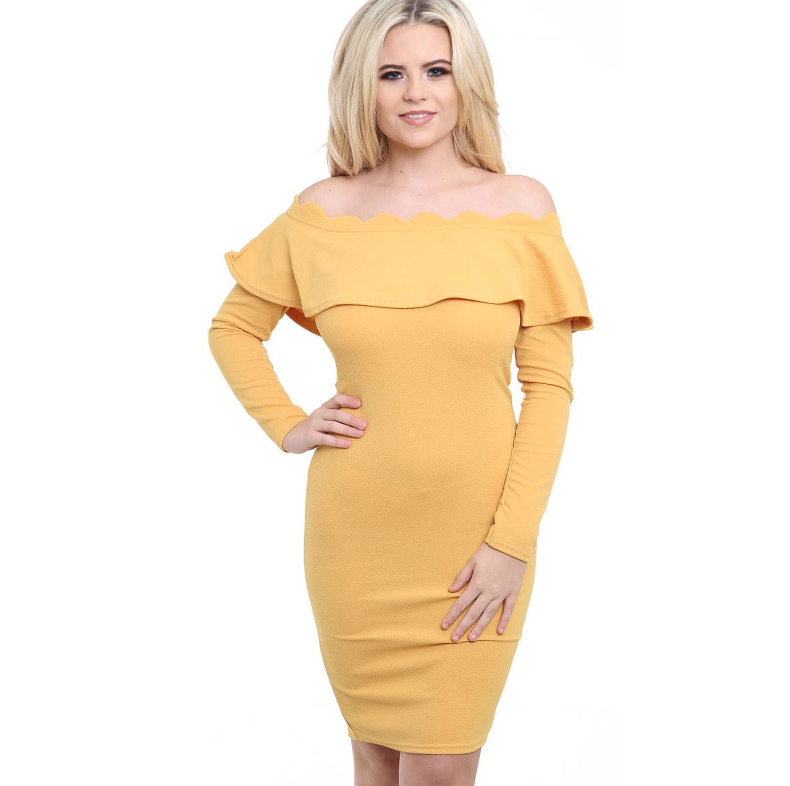 Shoulder Bodycon Dresses Sleeve Plain Long Off blue