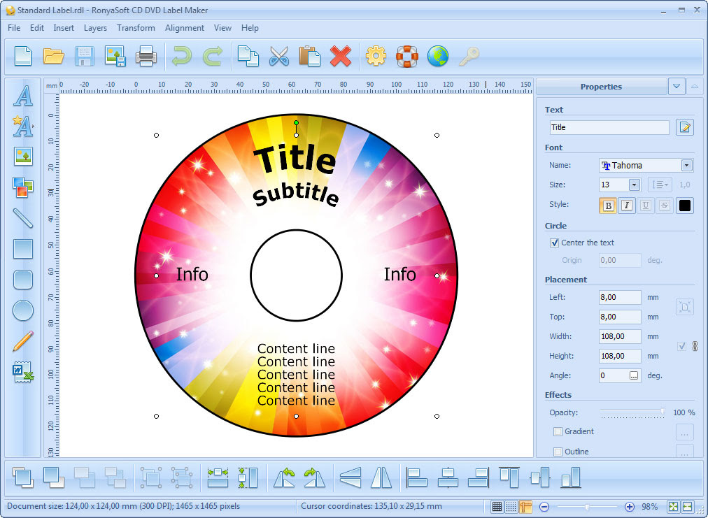CD DVD Label Maker ScreenShots, CD label and DVD cover ...