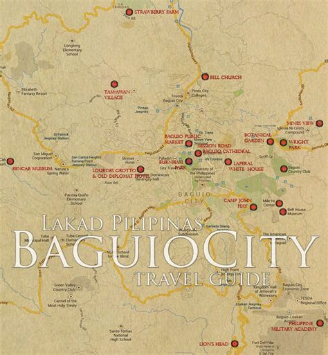 baguio city tourist spot map baguio   baguio